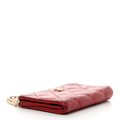 Chanel Caviar Quilted Zipped Key Holder Case Red 4 of 10