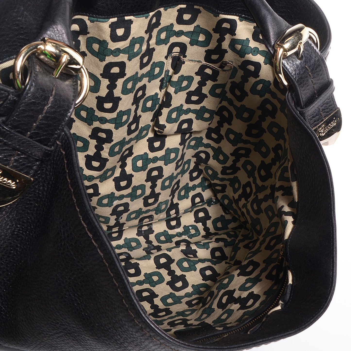 Leather Guccissima Trim Large Signoria Hobo Black