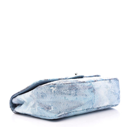 Chanel Sequin Waterfall Small XXL Travel Flap Light Blue 4 of 10