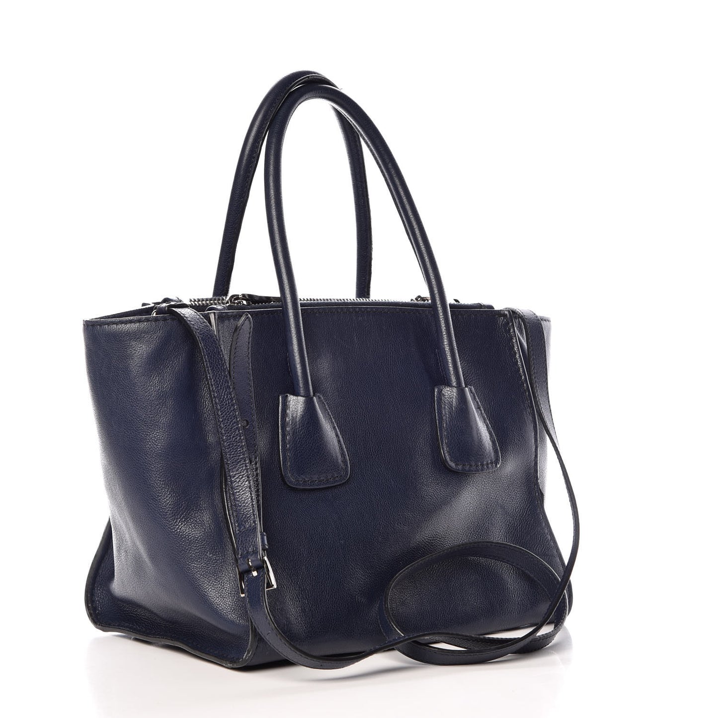 Glace Calf Small Twin Pocket Tote Baltico