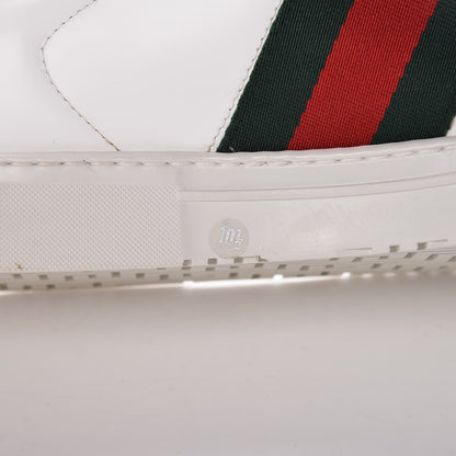 Gucci Calfskin Crocodile Web Mens Ace Sneakers 10.5 White Green 12 of 13