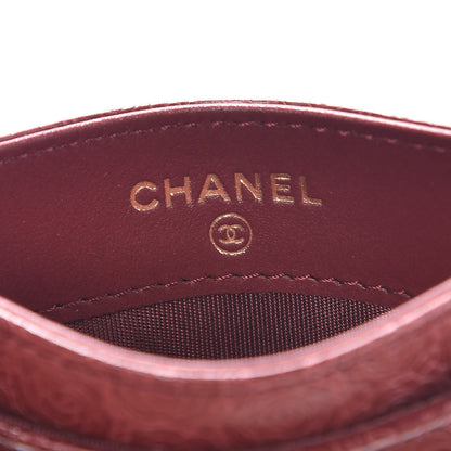 Chanel Camellia Calfskin Embossed Quilted Card Holder Burgundy 6 of 9
