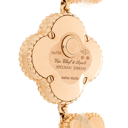 Van Cleef & Arpels 18K Rose Gold Mother of Pearl Guilloche 23mm Sweet Alhambra Quartz Watch 4 of 5