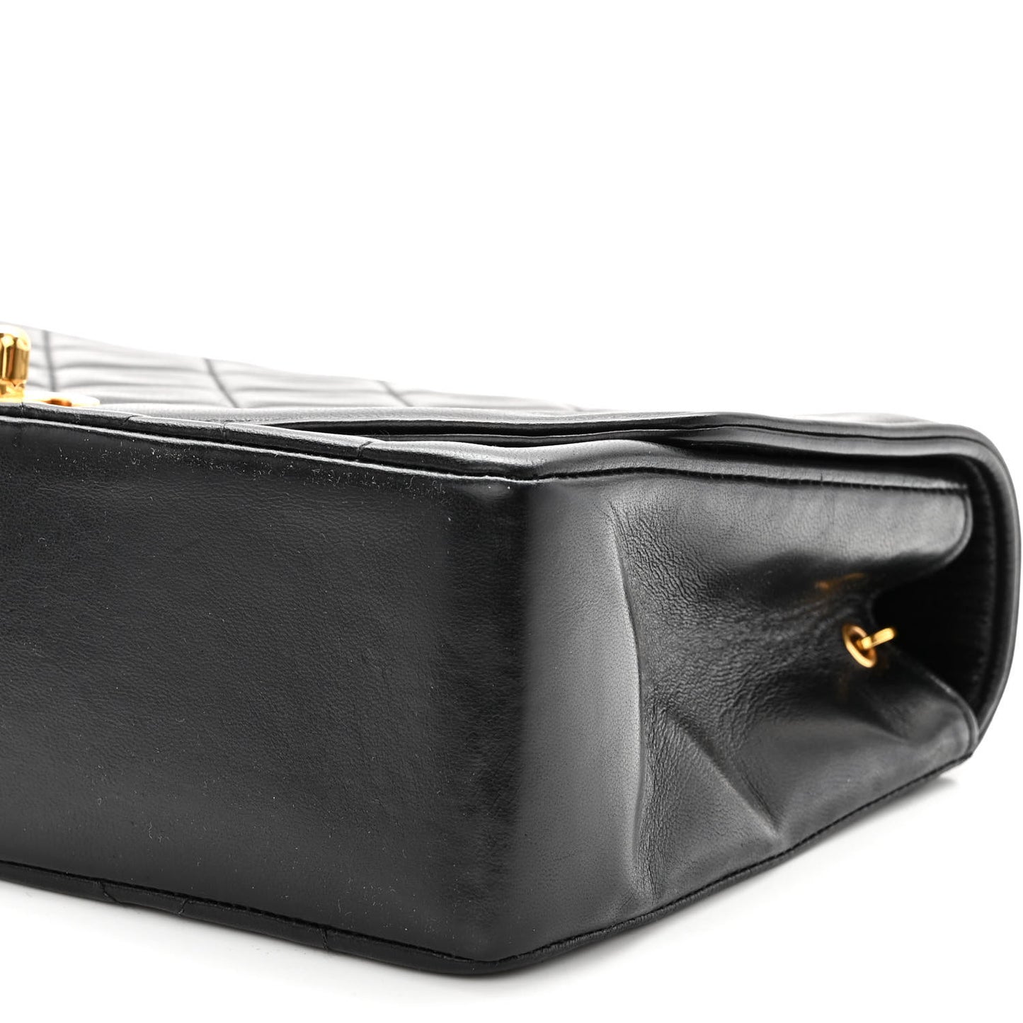 Lambskin Quilted Medium Single Flap Black