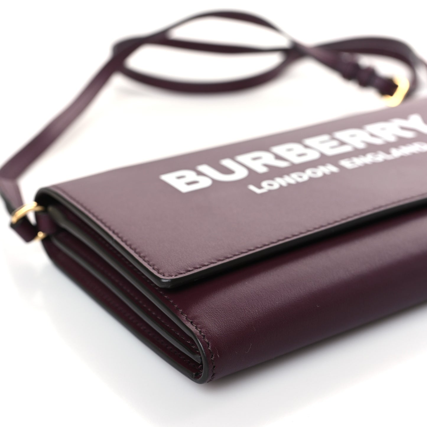 Calfskin Logo Hazelmere Wallet With Detachable Strap Deep Maroon