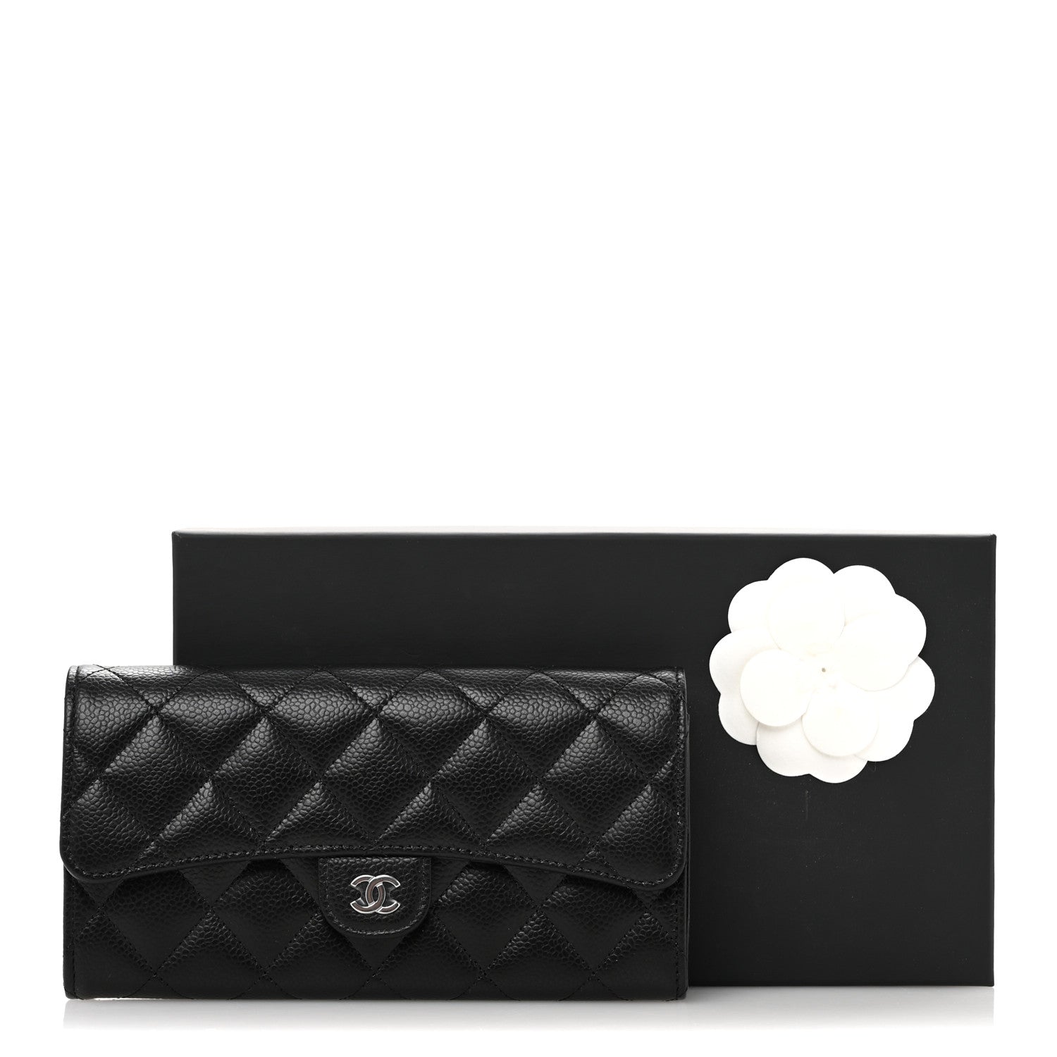 Chanel Caviar Quilted Large Gusset Flap Wallet Black 9 of 9