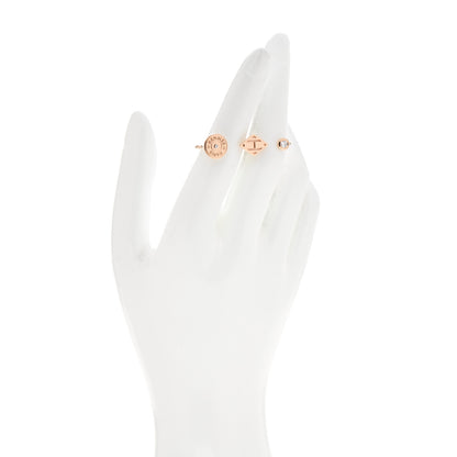 Hermes 18K Rose Gold Diamond Gambade Double Ring 56 7.5 2 of 7