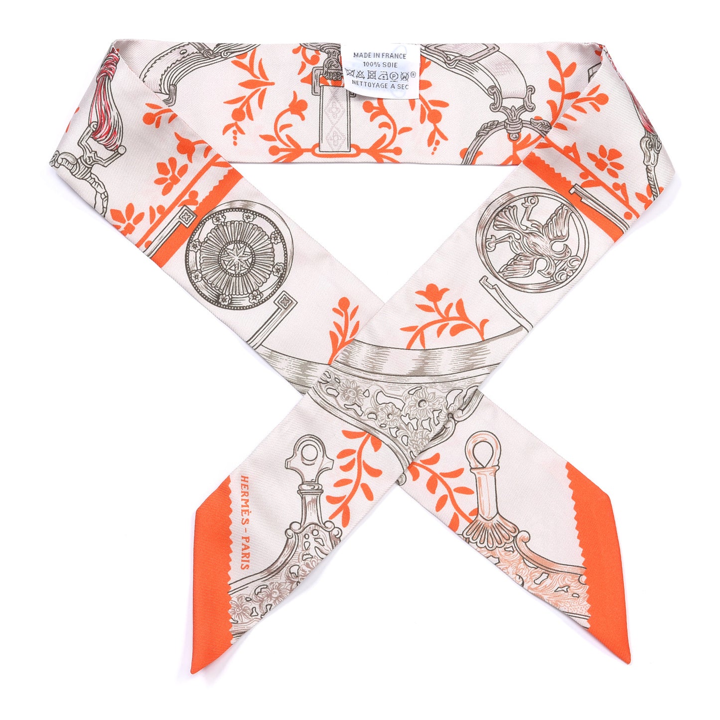 Silk Etriers Remix Twilly Verveine Orange Kaki