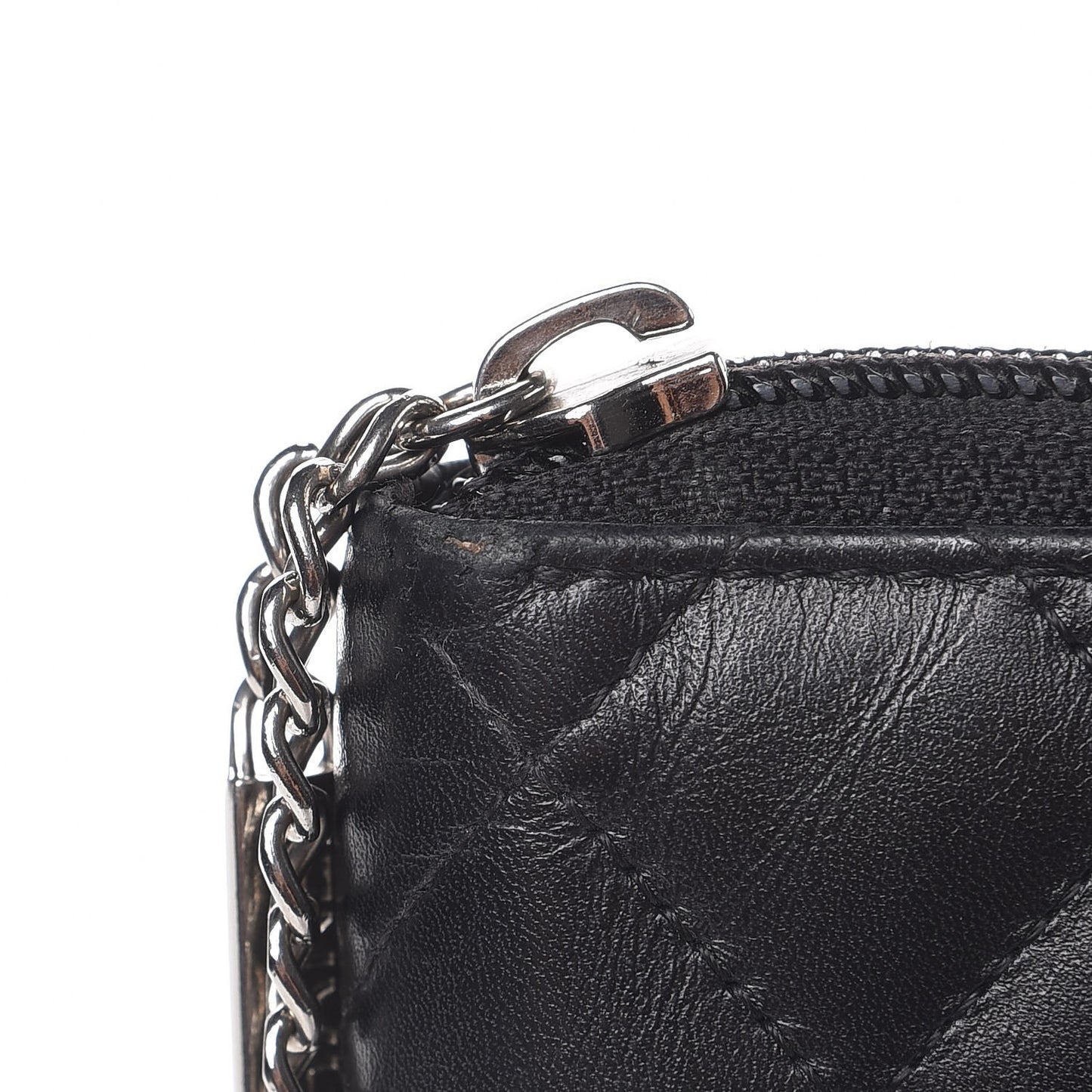 Calfskin Cambon Zip Around Organizer Wallet Black