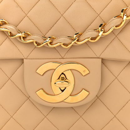 Chanel Lambskin Quilted XL Jumbo Single Flap Beige 9 of 14