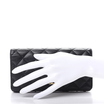 Chanel Caviar Quilted Yen Wallet Black 4 of 12