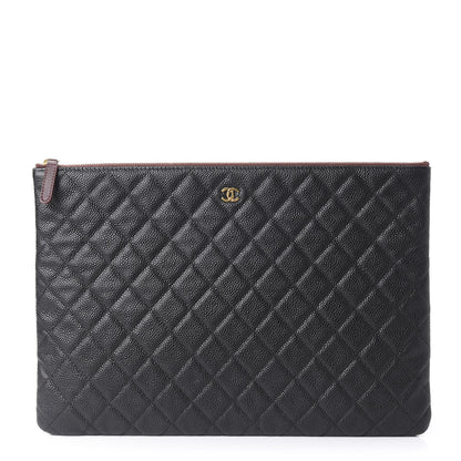 Chanel Caviar Quilted Large Cosmetic Case Black 1 of 9