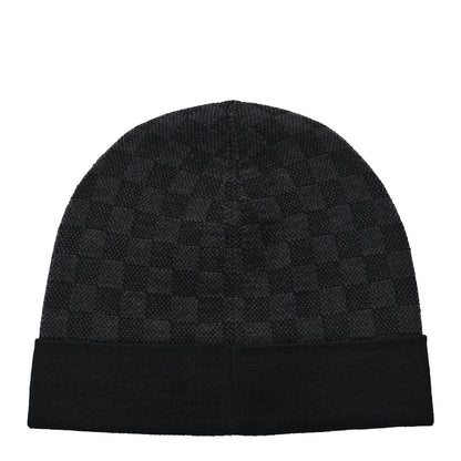 Louis Vuitton LOUIS VUITTON Wool Bonnet Petit Damier Graphite Beanie Hat 3 of 5