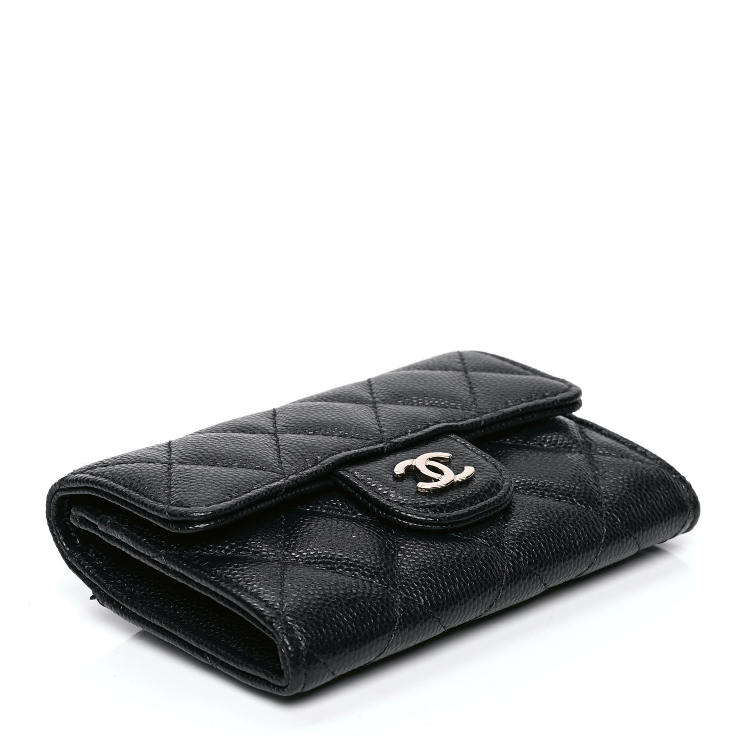 Chanel Caviar Quilted Flap Card Holder Wallet Navy Blue 3 of 4