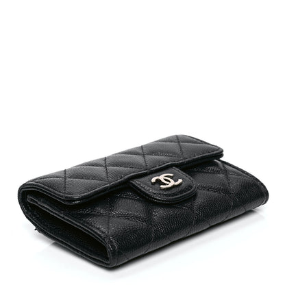 Chanel Caviar Quilted Flap Card Holder Wallet Navy Blue 3 of 4