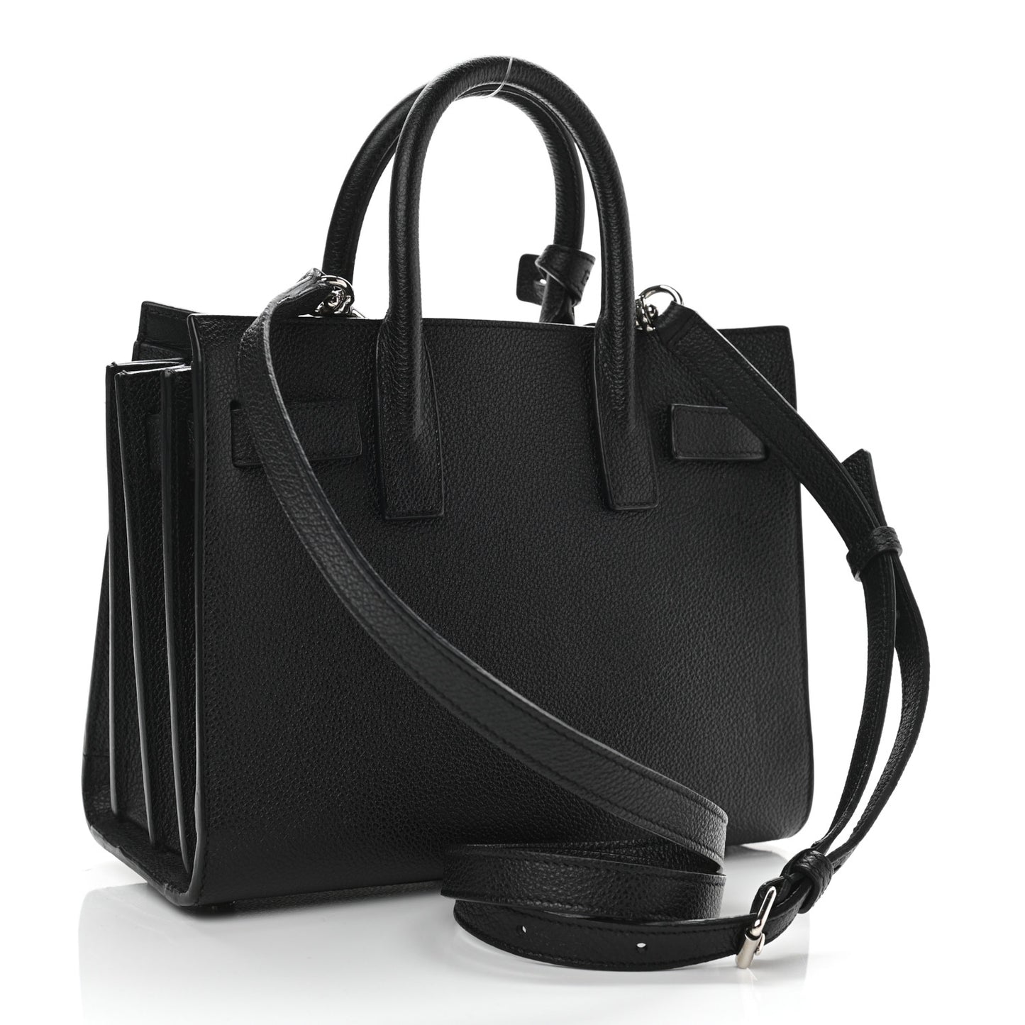 Grained Calfskin Nano Sac De Jour Black