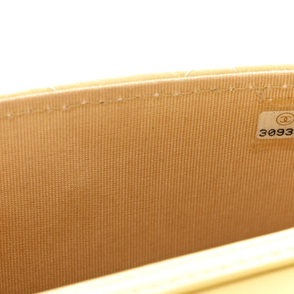 Chanel Lambskin Quilted Pearl Crush Clutch With Chain Yellow 8 of 11