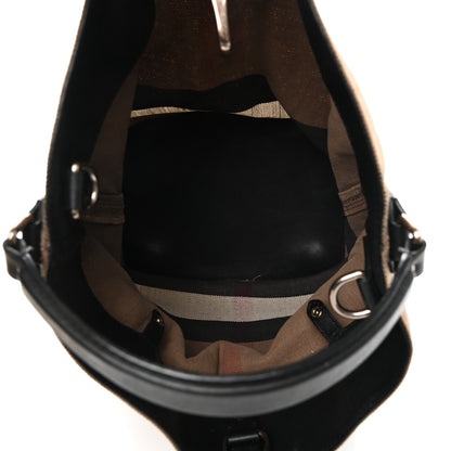 Burberry Canvas Mega Check Medium Ashby Hobo Saddle Black 6 of 19