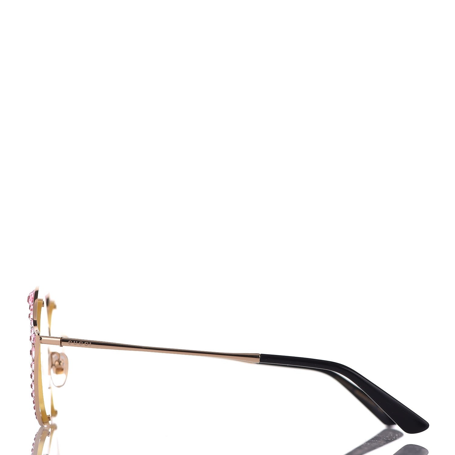 Gucci Metal Crystal Cat Eye Sunglasses GG0046S Light Pink 3 of 6