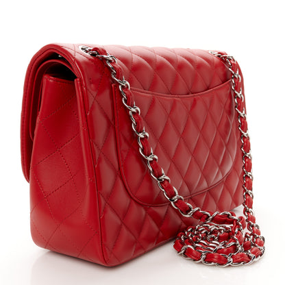 Chanel Lambskin Quilted Jumbo Double Flap Red 2 of 12