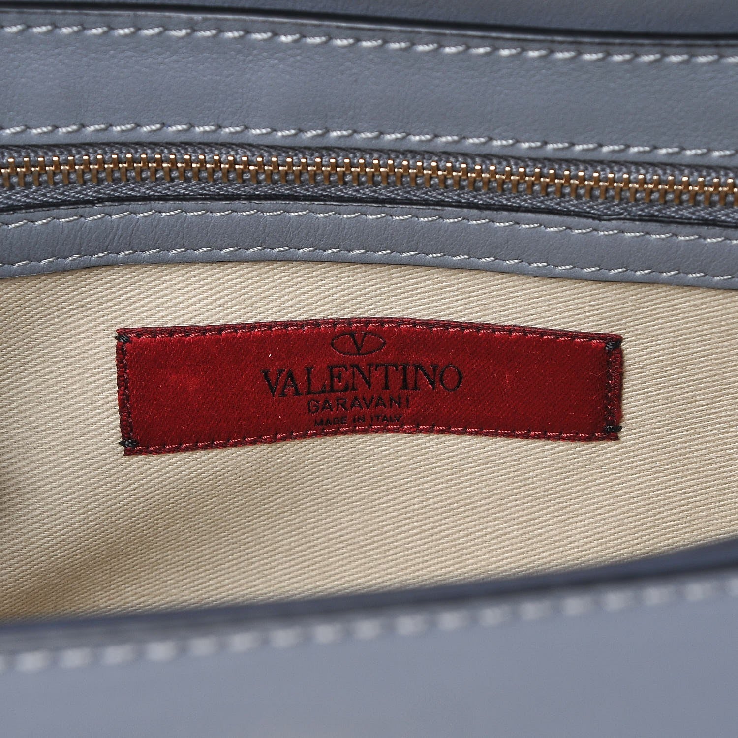 Valentino Garavani Vitello Medium Rockstud Flap Saddle Bag Light Stone 6 of 6