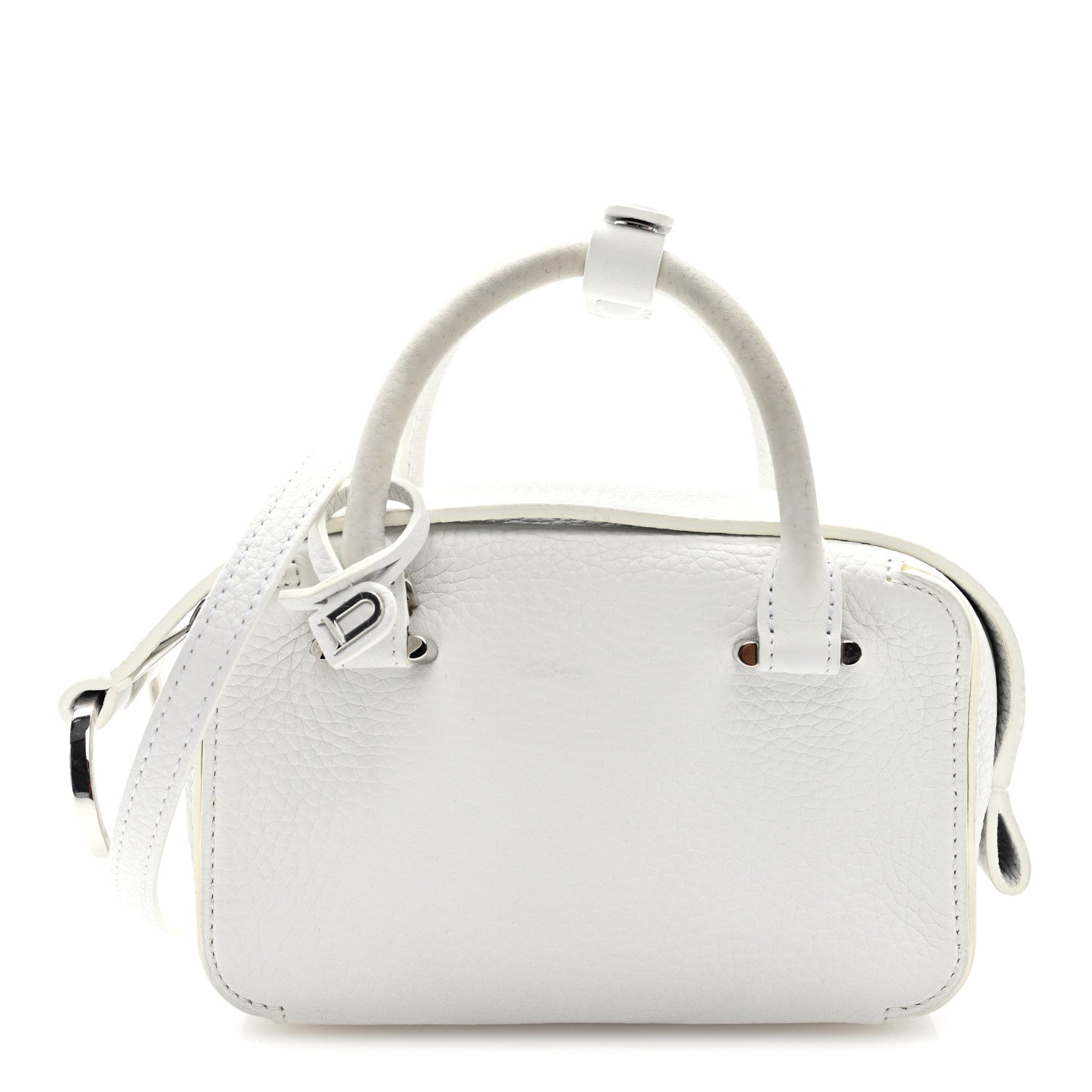 Delvaux Taurillon Soft Nano Cool Box Satchel White 1 of 9