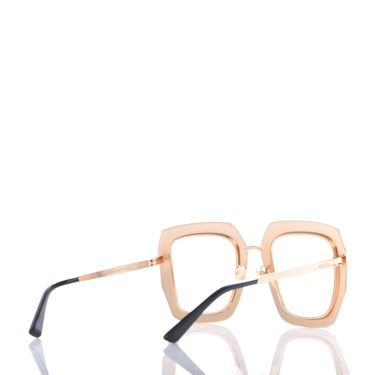 Gucci Metal Acetate Crystal Oversize GG0115S Sunglasses Gold 4 of 8
