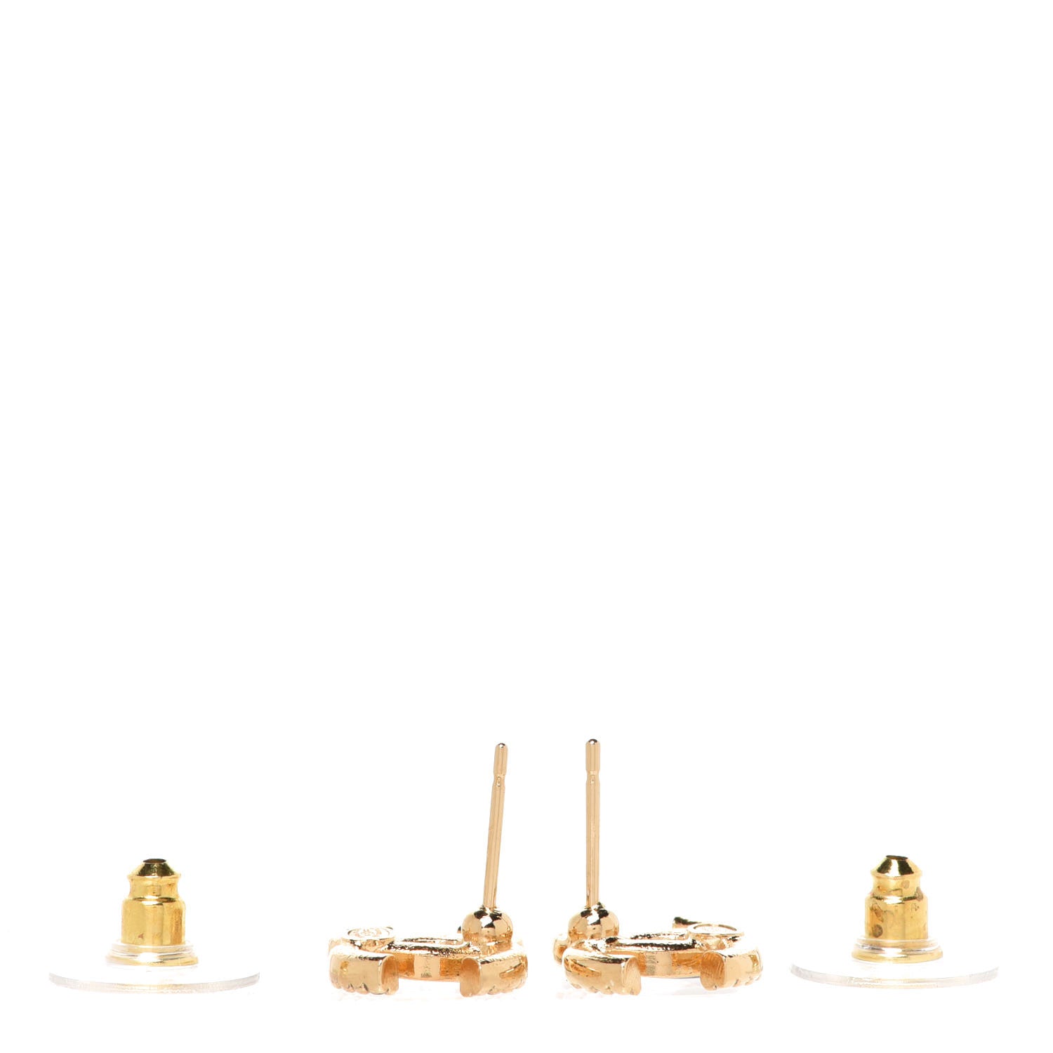 Chanel Enamel Quilted CC Earrings Black Gold 3 of 5