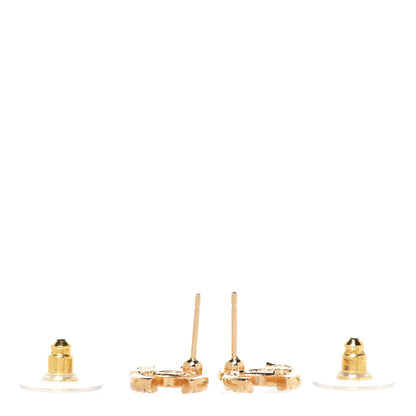 Chanel Enamel Quilted CC Earrings Black Gold 3 of 5