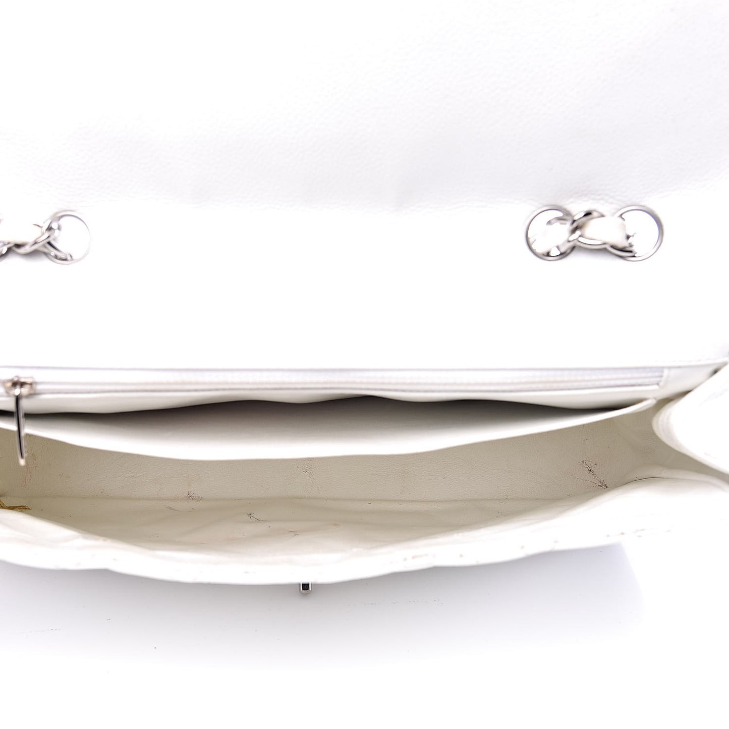 Caviar Quilted Jumbo Single Flap White