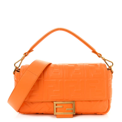 Fendi Nappa FF 1974 Embossed Baguette Clementine 1 of 11