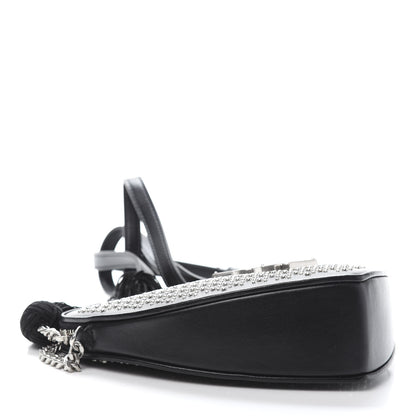 Saint Laurent Calfskin Studded Monogram Heart Shoulder Bag Black 7 of 9