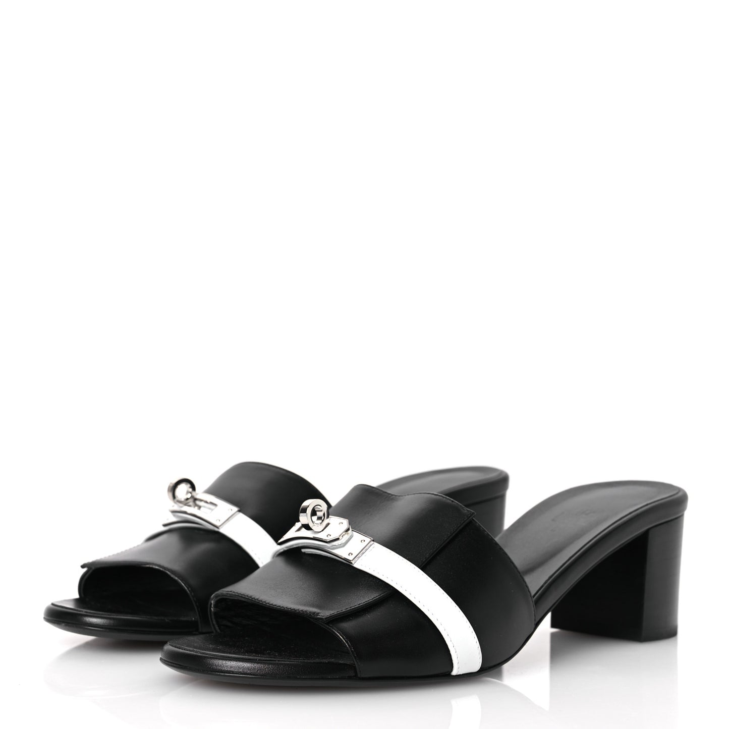 Calfskin Gigi 50 Sandals 40 White Black