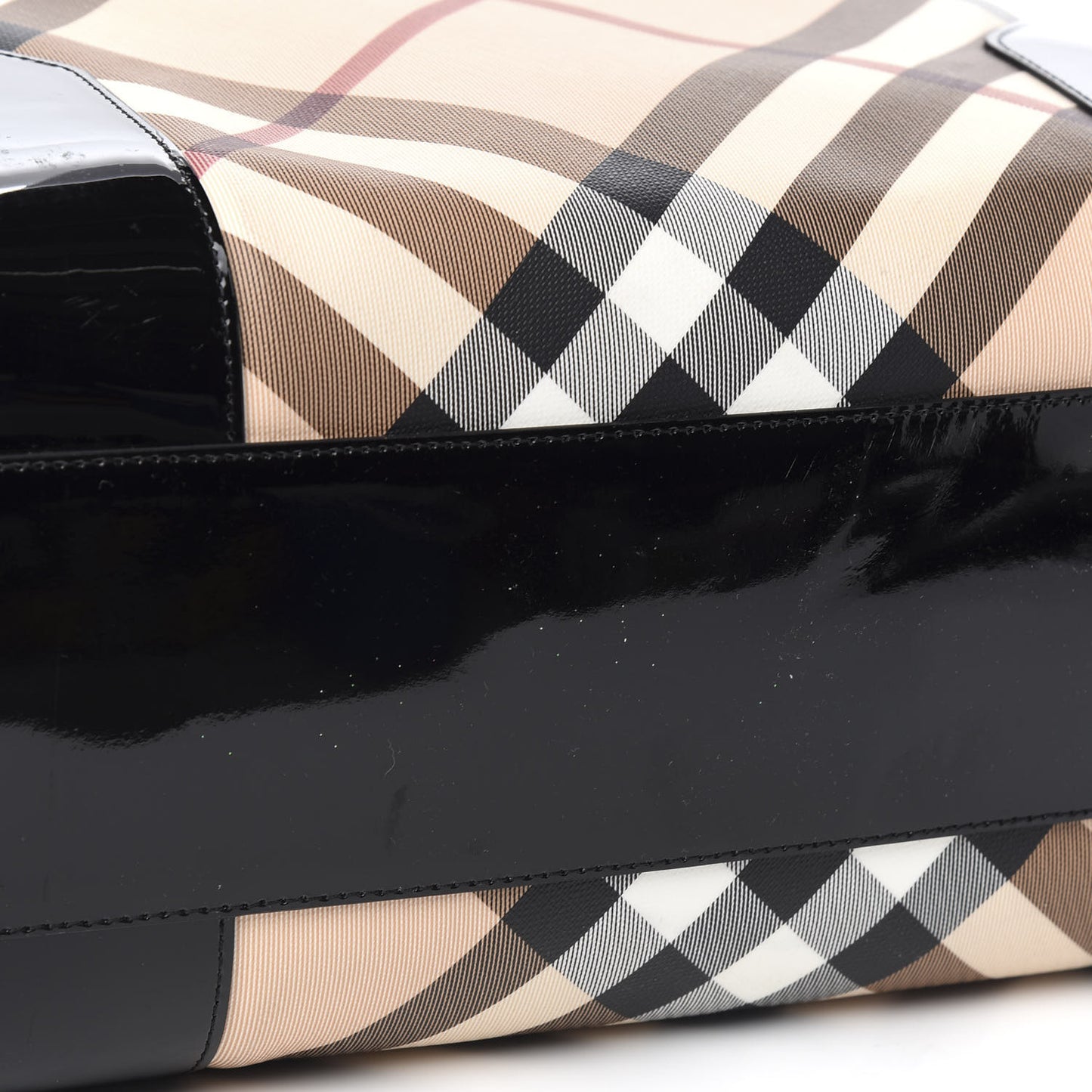 Nova Check Patent Satchel Black