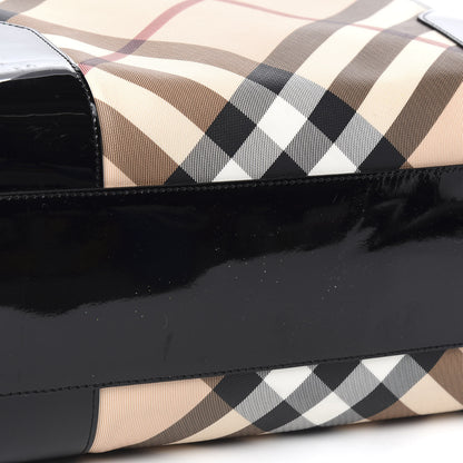 Burberry Nova Check Patent Satchel Black 9 of 11