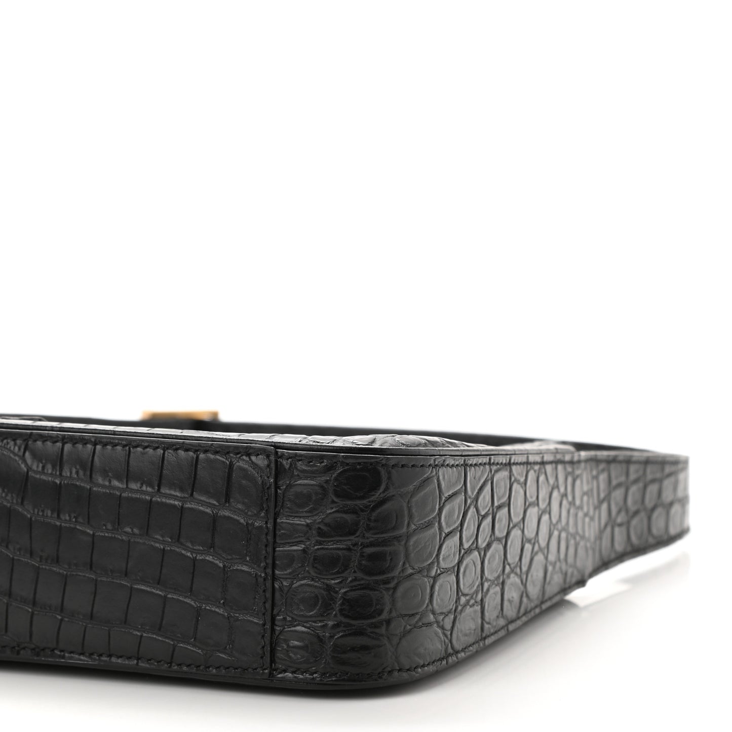 Calfskin Crocodile Embossed Le 5 A 7 Hobo Black