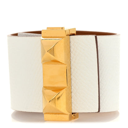 Hermes Epsom Swift Imprevisible Bracelet XS/S  White Gold 1 of 5