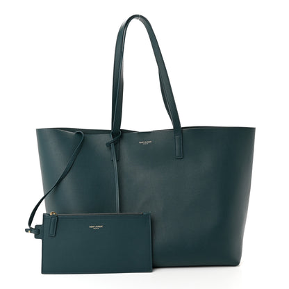 Saint Laurent Calfskin Large Shopping Tote Deep Turquoise 3 of 10
