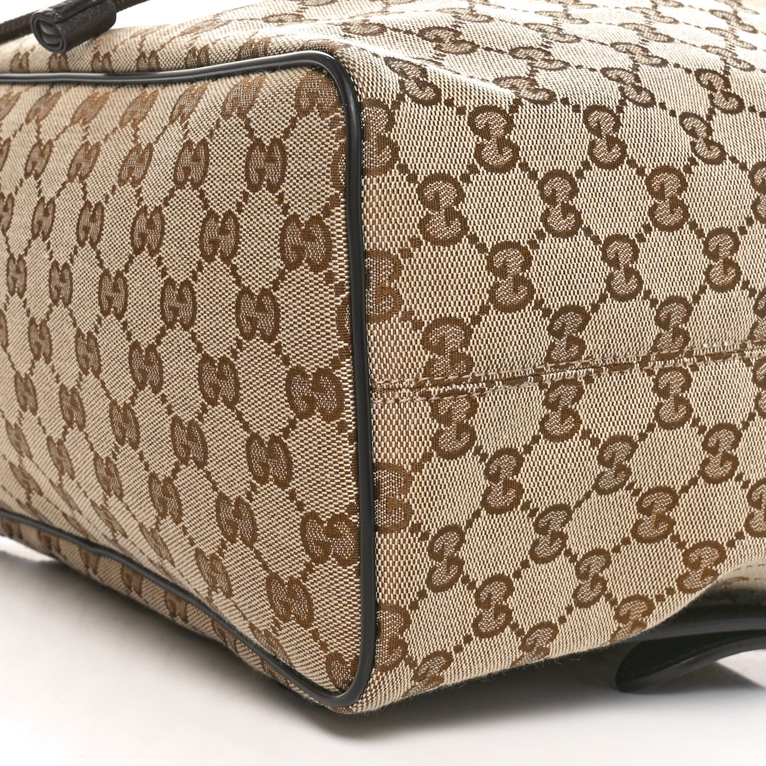 Gucci Monogram Dollar Calfskin O Drawstring Backpack Beige Ebony Testa di Moro Dark Chocolate 10 of 10