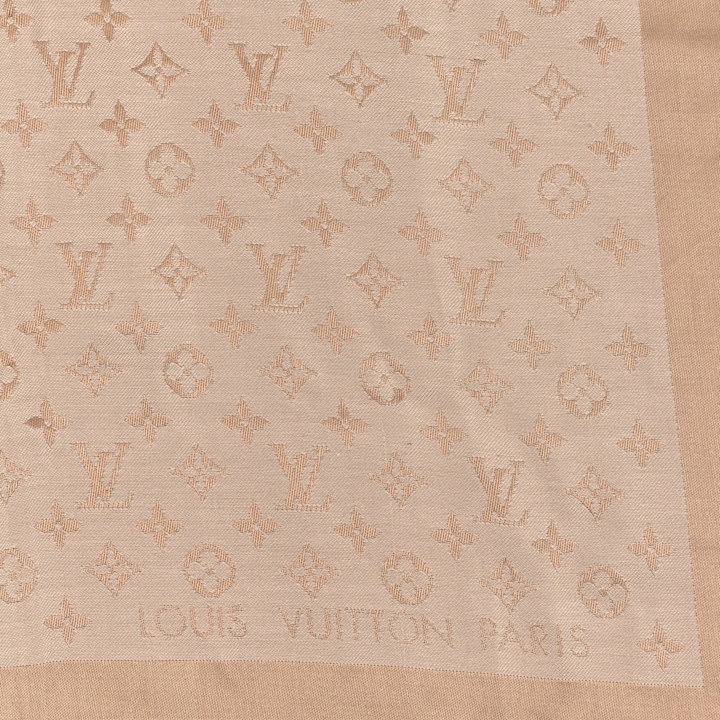 Silk Wool Monogram Denim Shawl Beige Rose