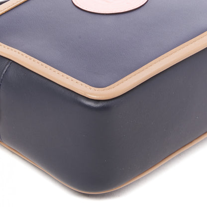 Fendi Vitello Century Matte Stamp Patch Bi-Color Mini Camera Case Blue Notte Amido Pink 5 of 8
