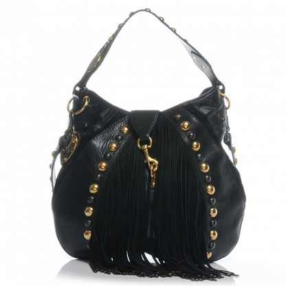 Gucci Leather Suede Fringe Babouska Hobo Black 1 of 7