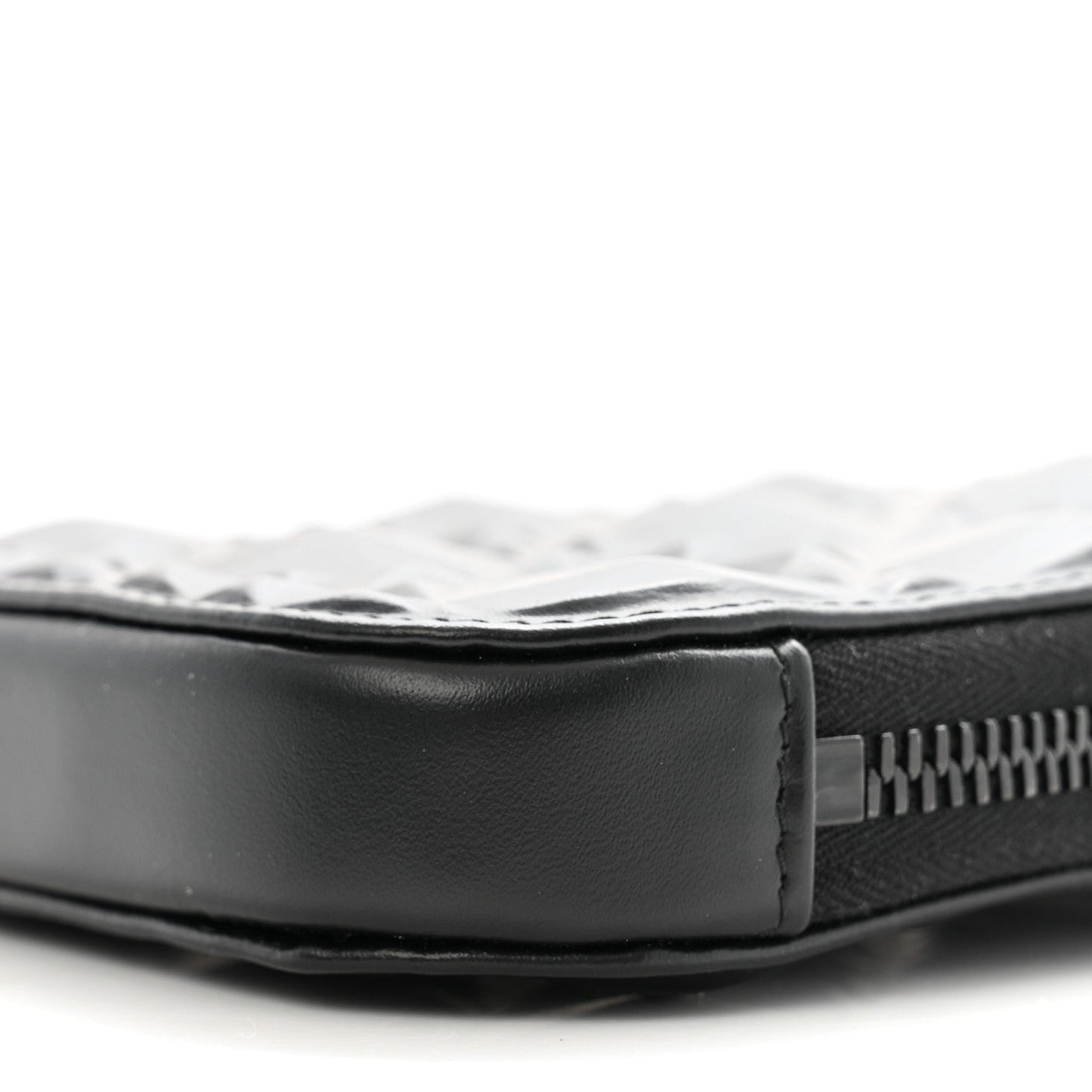 Calfskin Cannage Diamond Cannage Phone Holder Black