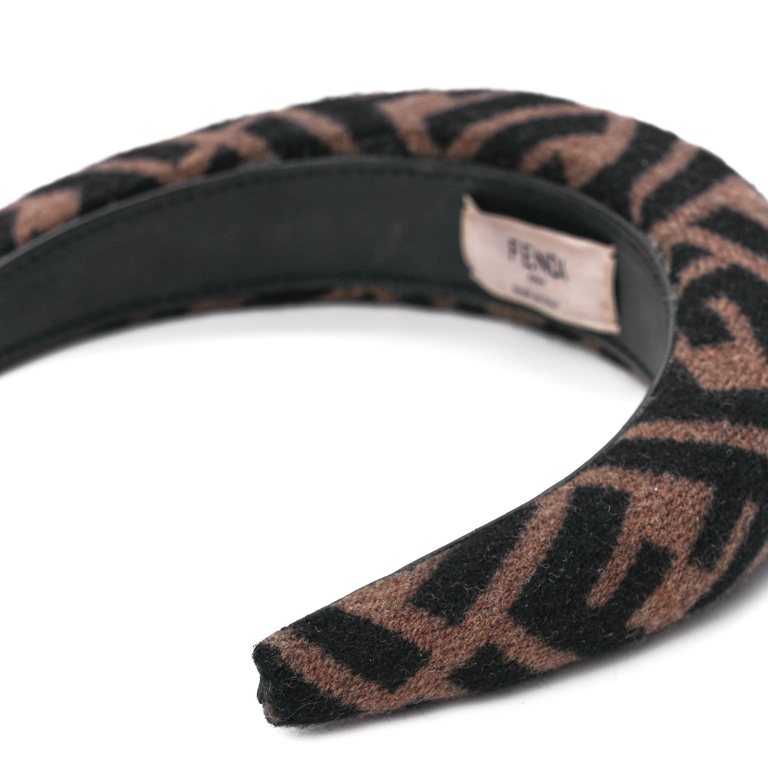 Fendi Wool Cashmere FF Logo Headband Tobacco 8 of 8