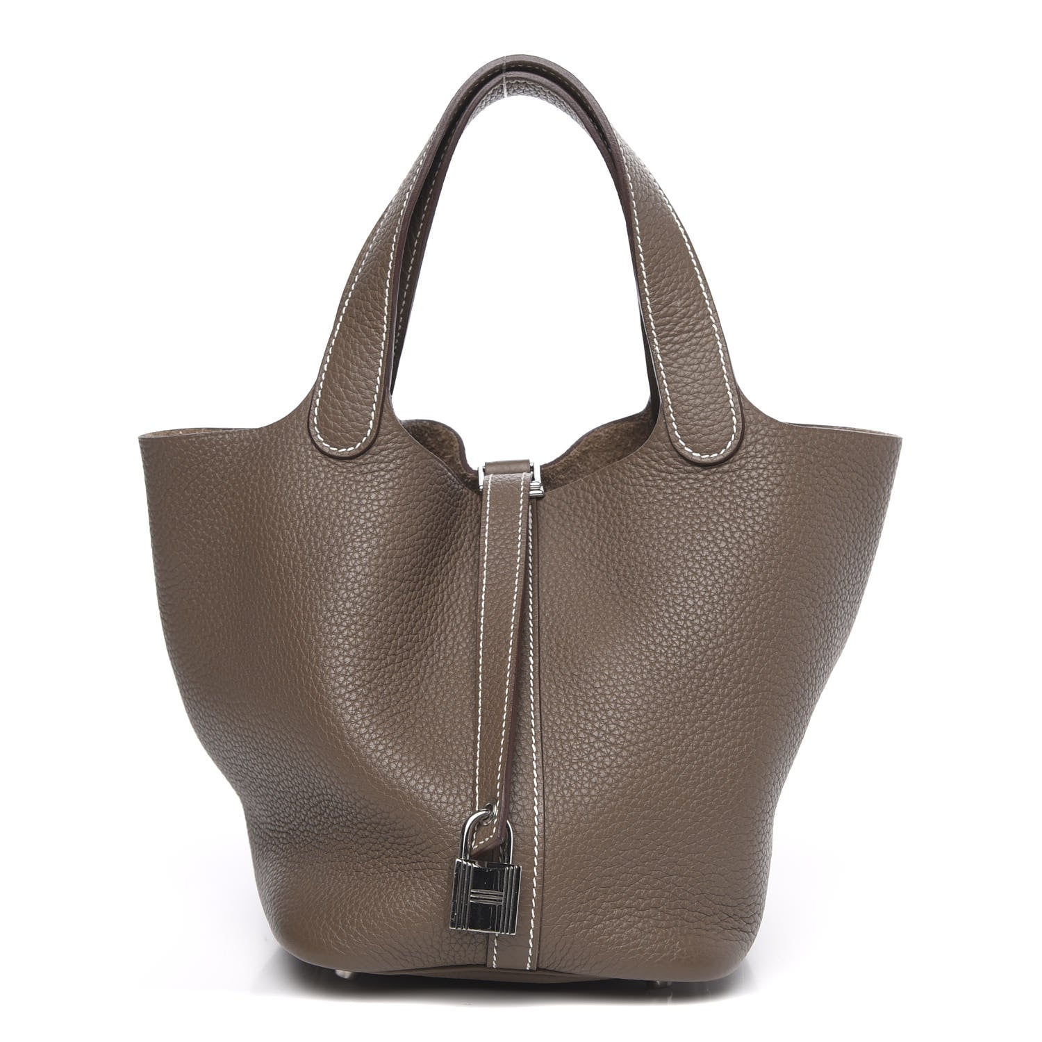 Hermes Taurillon Clemence Picotin Lock 18 PM Etoupe 1 of 9