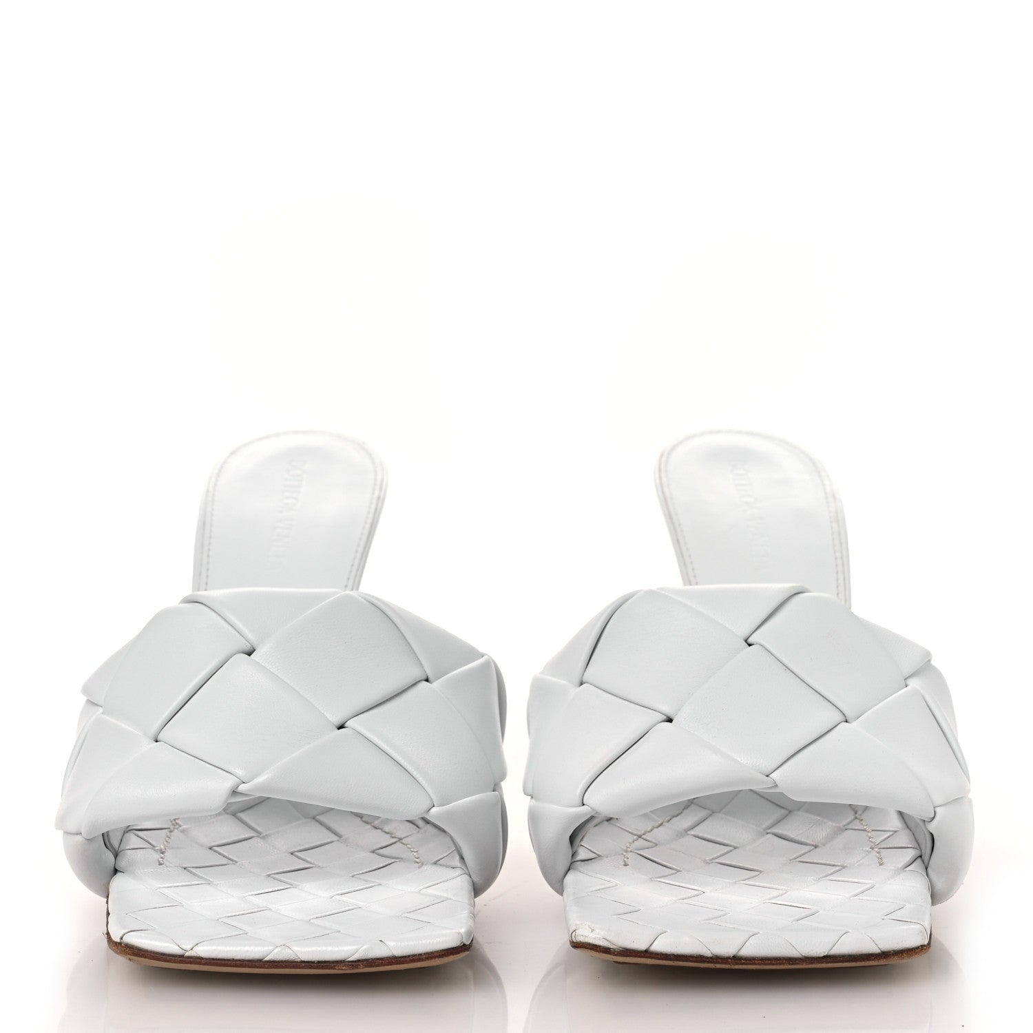 Bottega Veneta Nappa Maxi Intrecciato Lido 90mm Mule Sandals 40 Optic White 3 of 12