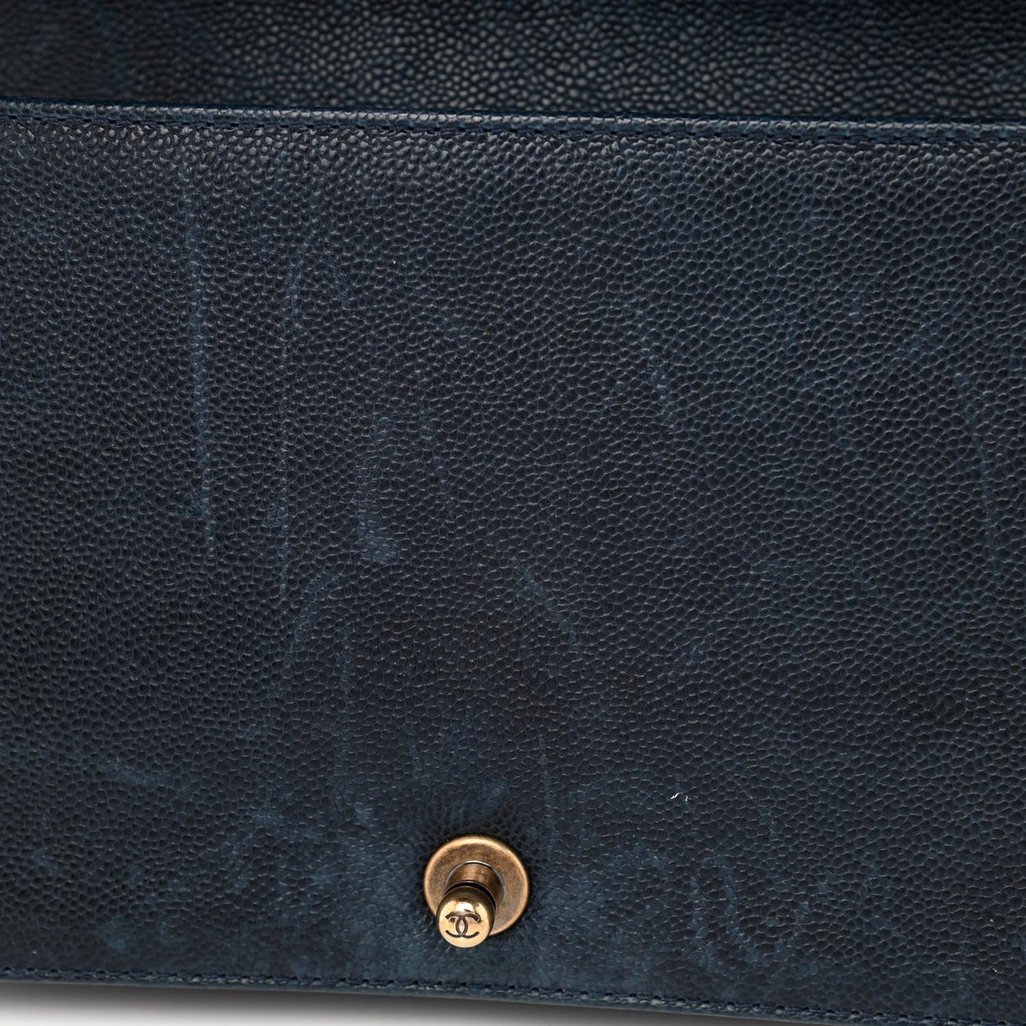 Caviar Quilted New Medium Boy Flap Dark Navy Blue