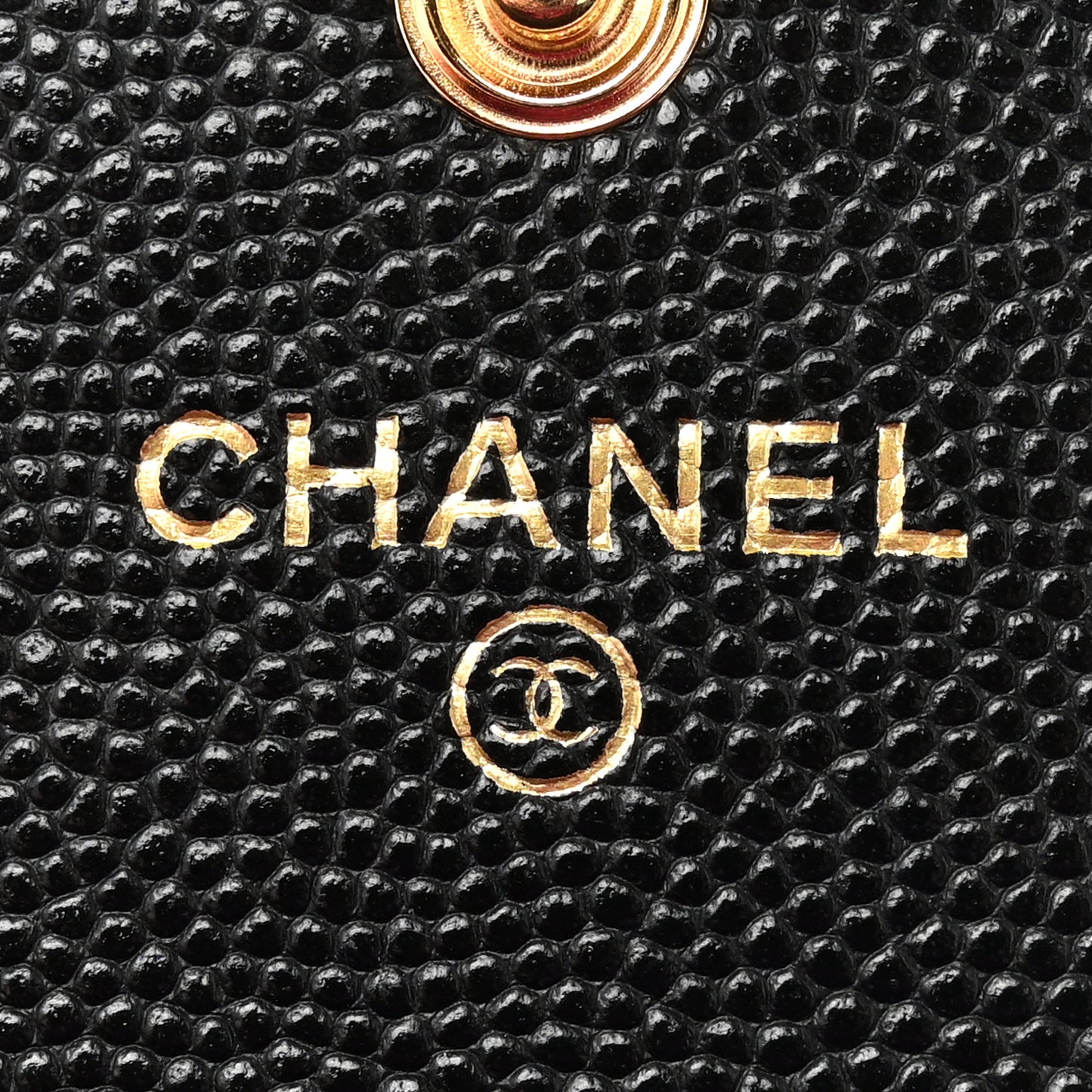 Caviar Quilted Textured CC Flap Card Holder Black