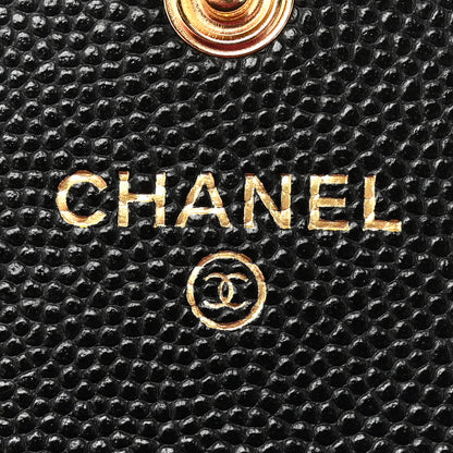 Chanel Caviar Quilted Textured CC Flap Card Holder Black 6 of 9