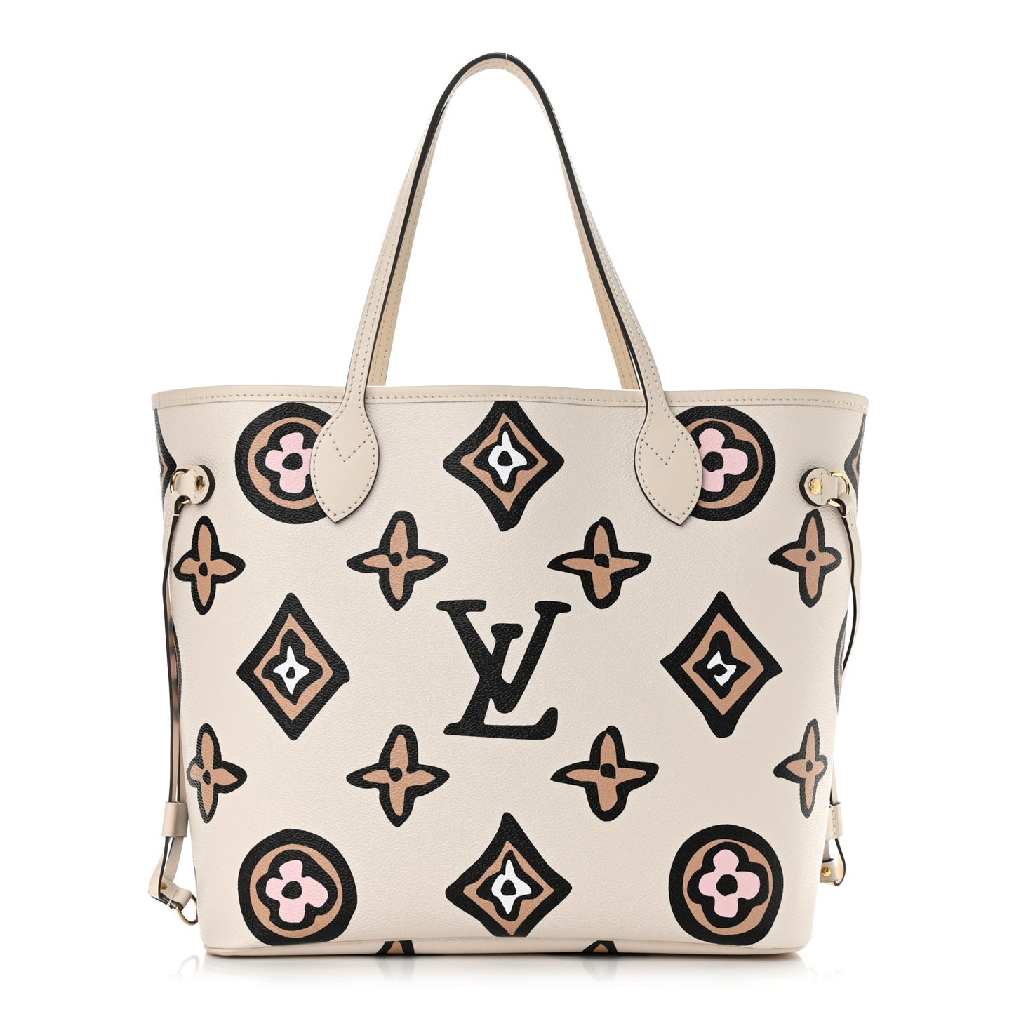 Monogram Giant Wild At Heart Neverfull MM Creme